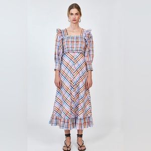 Hunter Bell Annie Dress. BNWT. Gingham Multi size XS.